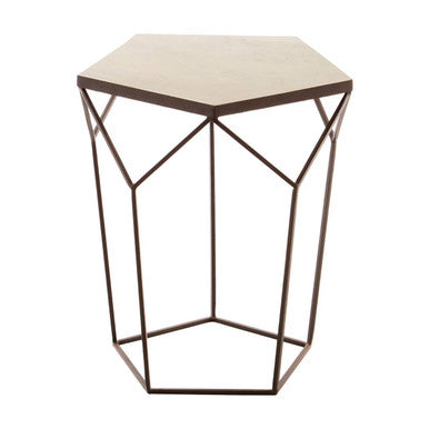 Shalimar Pentagonal Marble Top Side Table