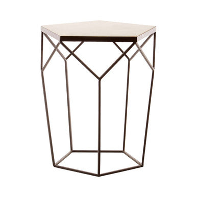 Shalimar Pentagonal Marble Top Side Table