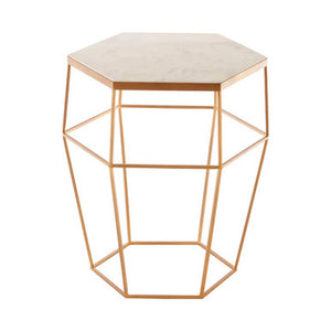 Shalimar Hexagonal Marble Top Side Table
