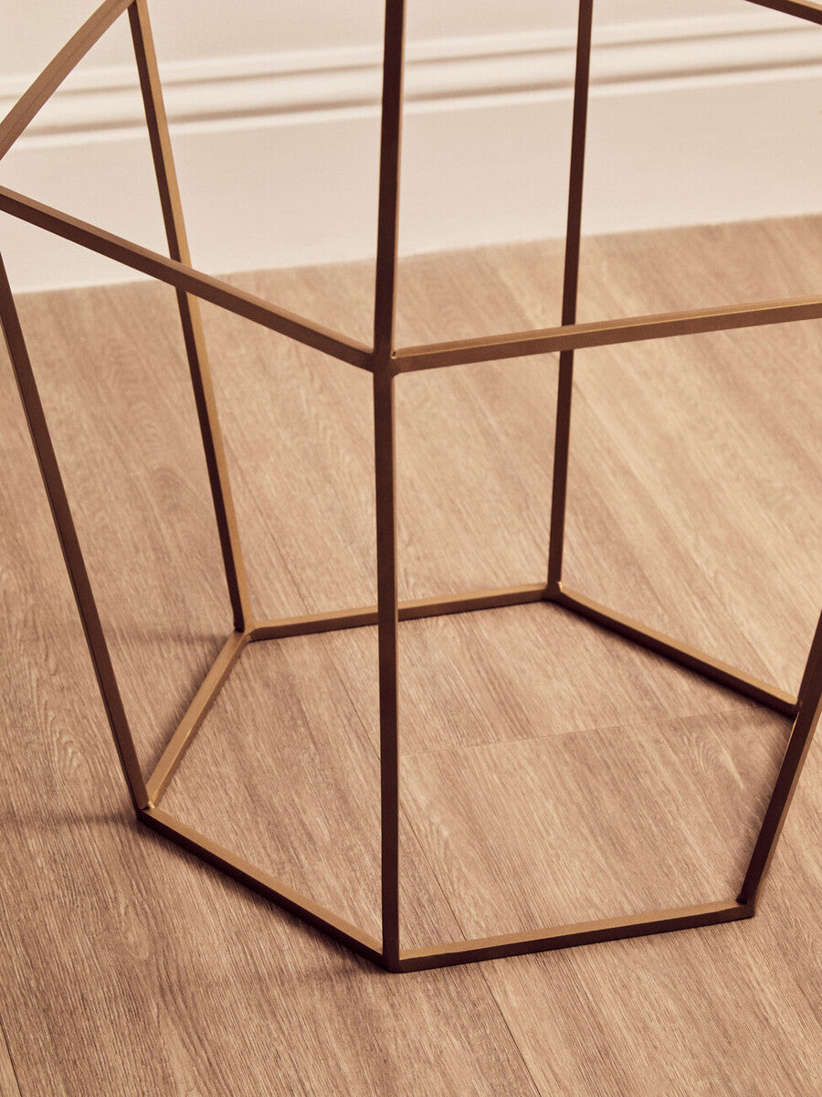 Shalimar Hexagonal Marble Top Side Table