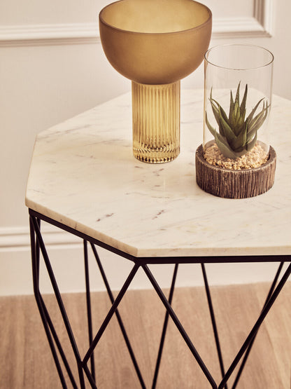 Shalimar Octagonal Matte Black Side Table