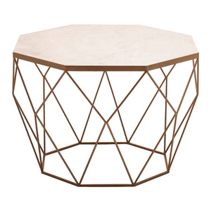 Shalimar Octagonal White Marble Top Coffee Table