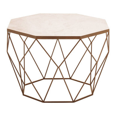 Shalimar Octagonal White Marble Top Coffee Table