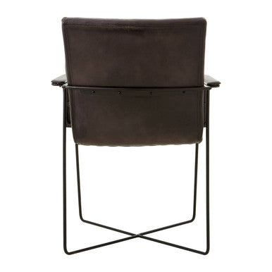 Buffalo Black Leather Weave Chair - Image 4