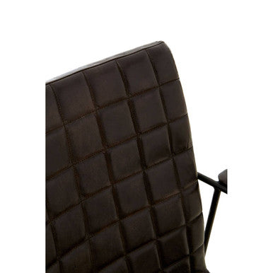 Buffalo Black Leather Weave Chair - Image 5