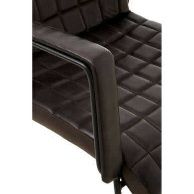 Buffalo Black Leather Weave Chair