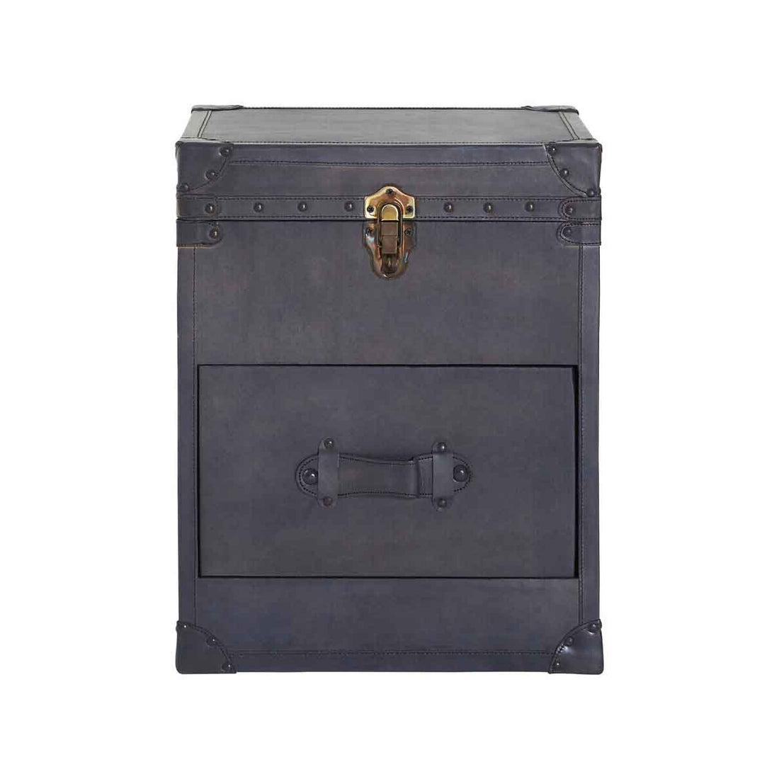 Buffalo Blue Leather Storage Chest