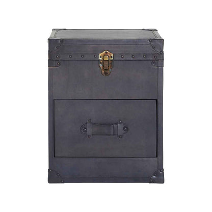 Buffalo Blue Leather Storage Chest