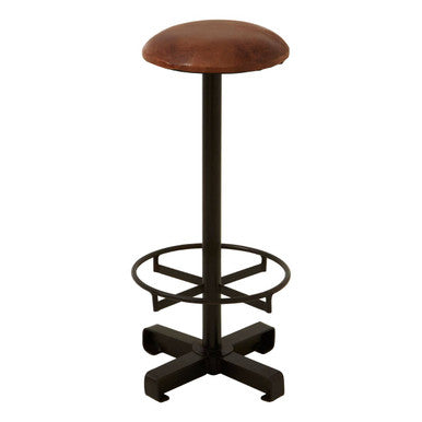 Buffalo Brown Leather Bar Stool