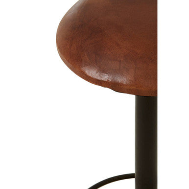 Buffalo Brown Leather Bar Stool