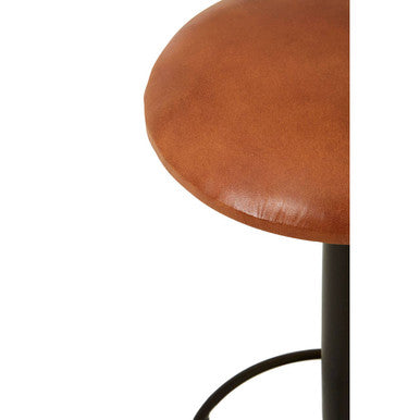 Buffalo Light Brown Leather Bar Stool