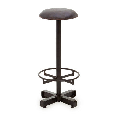 Buffalo Antique Blue Leather Bar Stool