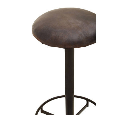 Buffalo Antique Blue Leather Bar Stool