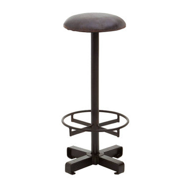 Buffalo Antique Blue Leather Bar Stool