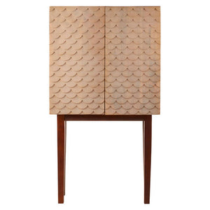 Costal Natural Carved Mango Wood Cabinet