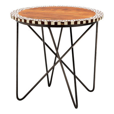 Artisan Round Acacia Wood Side Table.