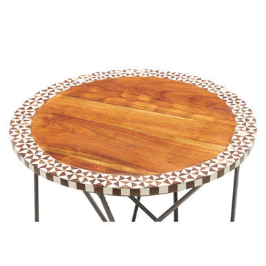 Artisan Round Acacia Wood Side Table - Image 7