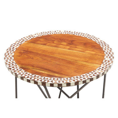 Artisan Round Acacia Wood Side Table - Image 8