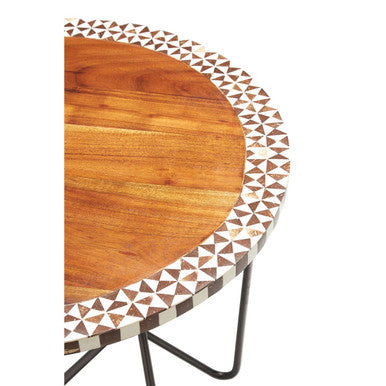 Artisan Round Acacia Wood Side Table - Image 10