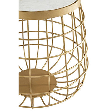 Nirav White Marble Top Side Table - Image 4