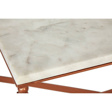 Nirav White Marble Top Coffee Table - Image 9