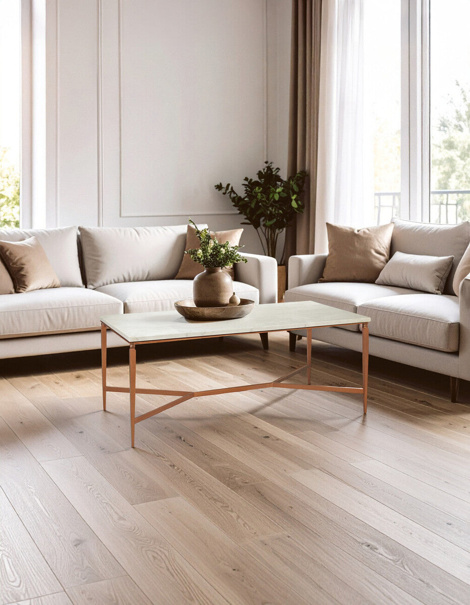 Nirav White Marble Top Coffee Table - Image 7