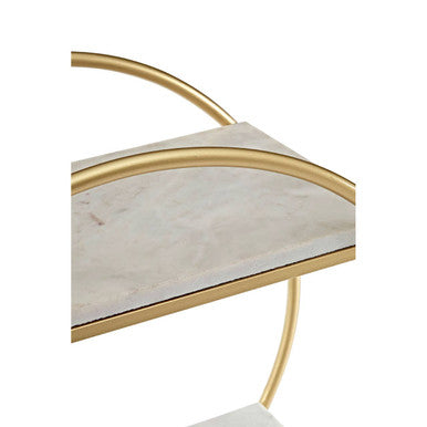 Nirav White Marble Gold Frame Gin Bar