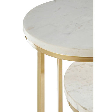 Nirav White Marble Large Nesting Tables - Image 3