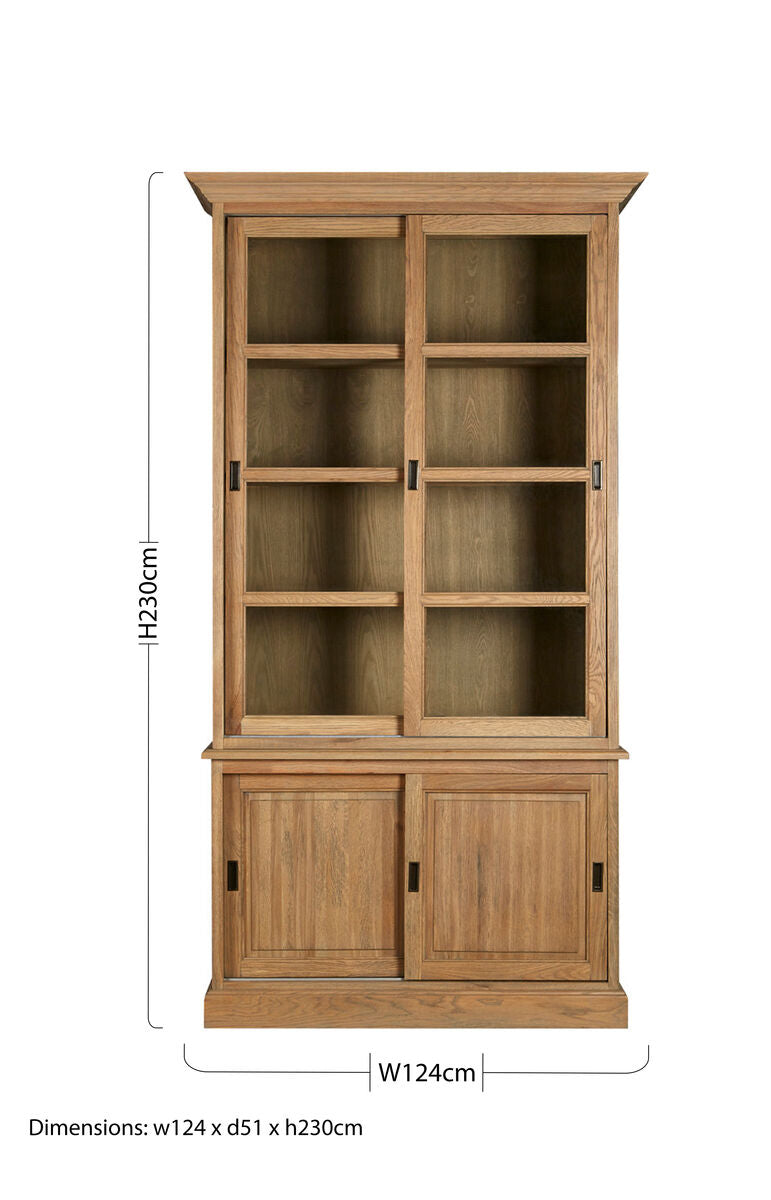 Lyon Oak Wood Tall Cabinet with Washed Grey Finish - Image 8
