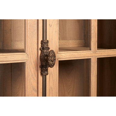 Lyon Washed Grey Finish Oak Wood Tall Cabinet - Image 8