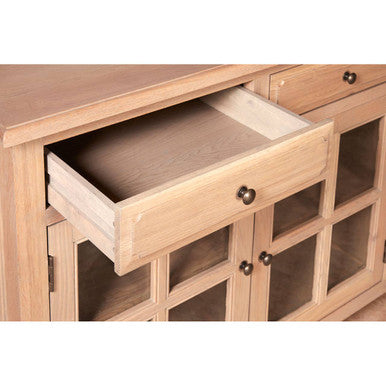 Lyon Oak Wood Sideboard in Washed Grey Finish - Image 6