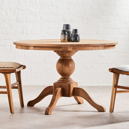 Lyon Natural Oak Wood Round Dining Table