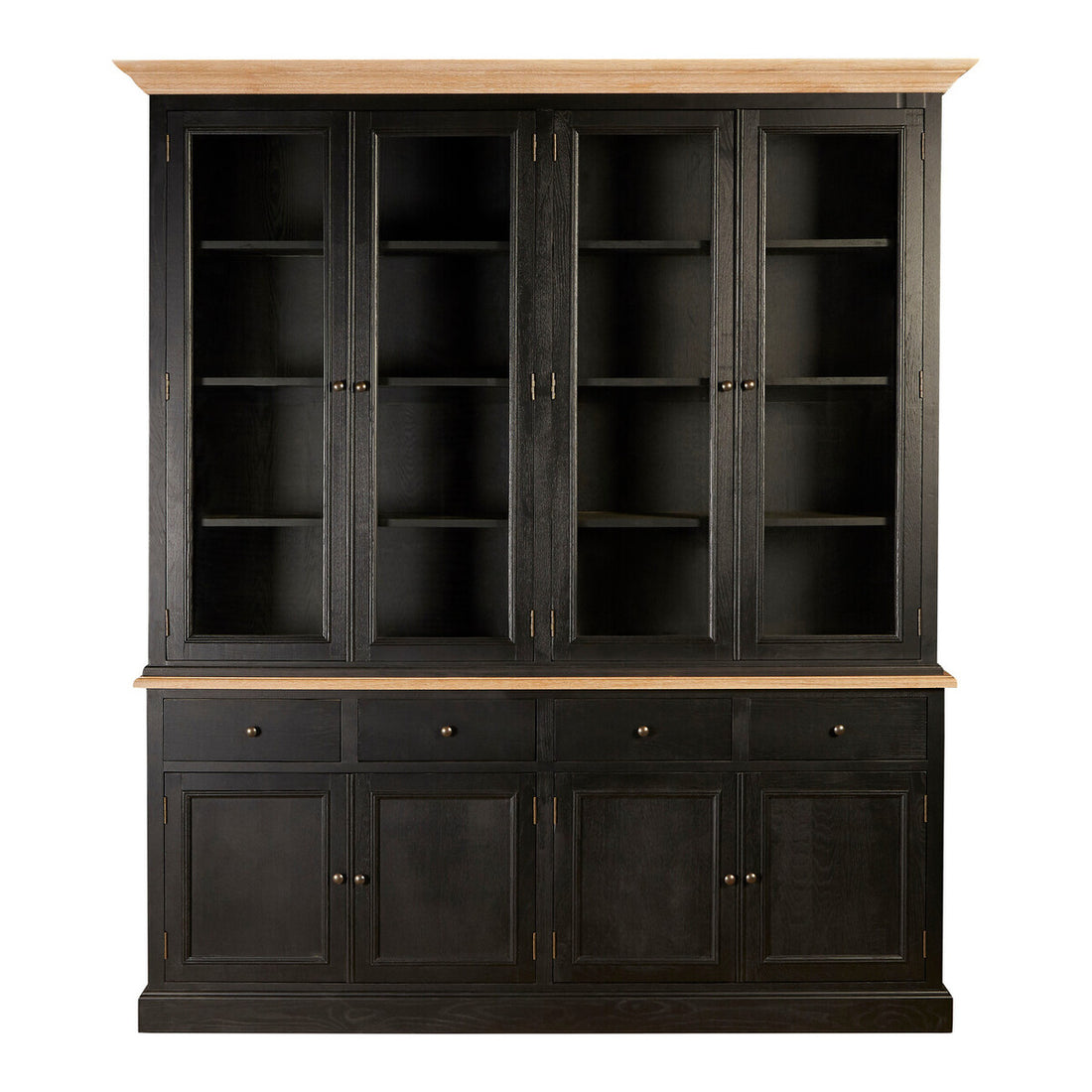 Lyon Black Oak Wood Large Cabinet