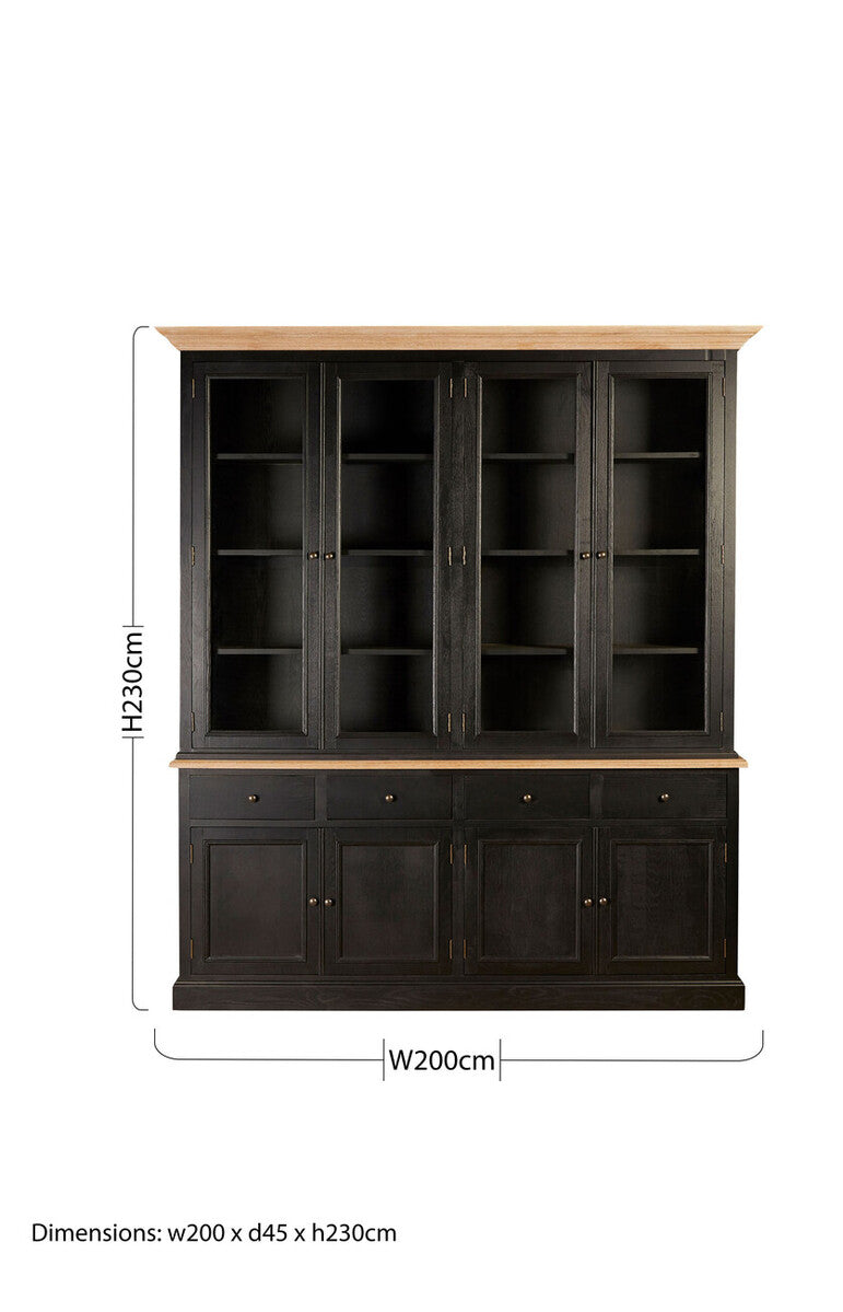 Lyon Black Oak Wood Large Cabinet - Image 20