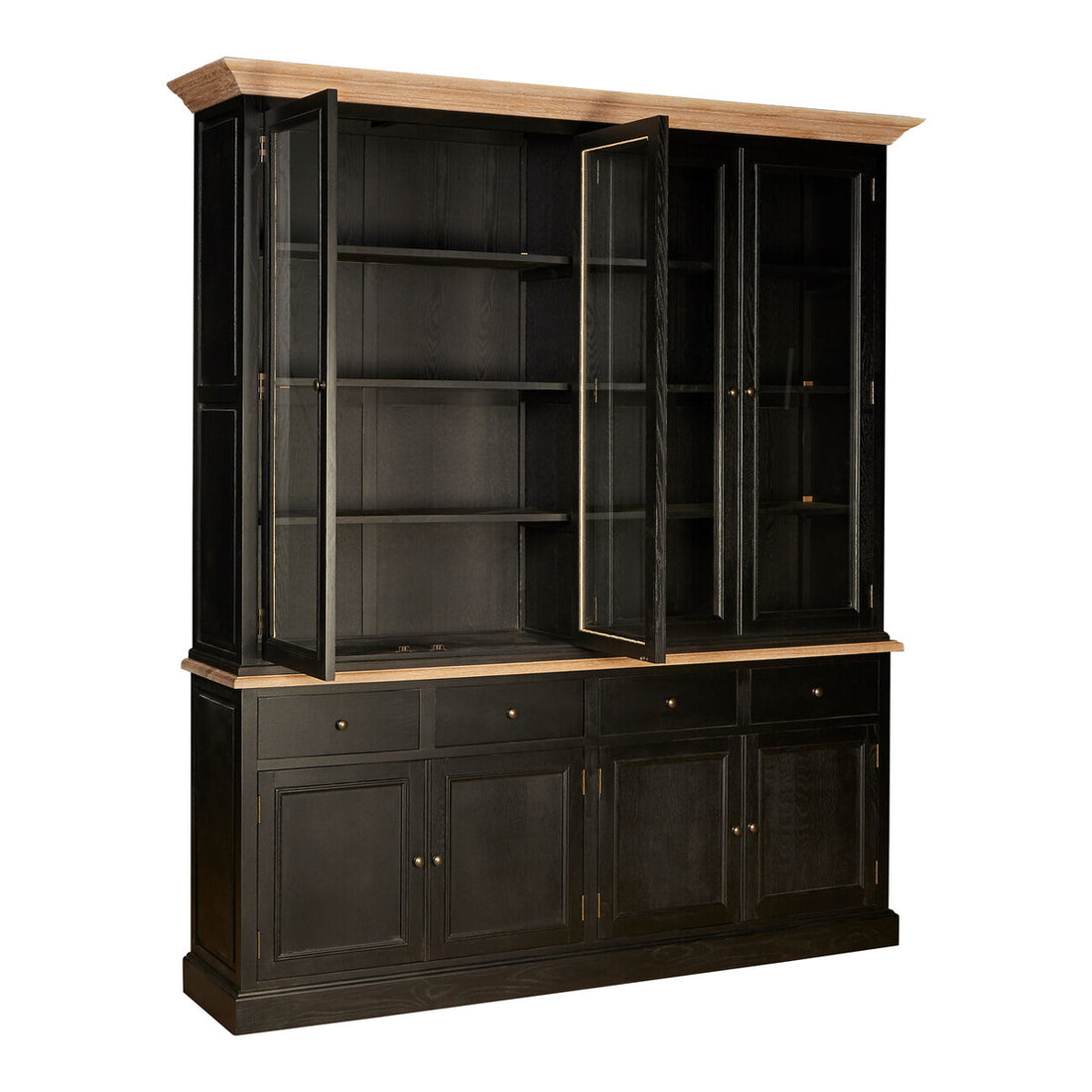 Lyon Black Oak Wood Large Cabinet - Image 4