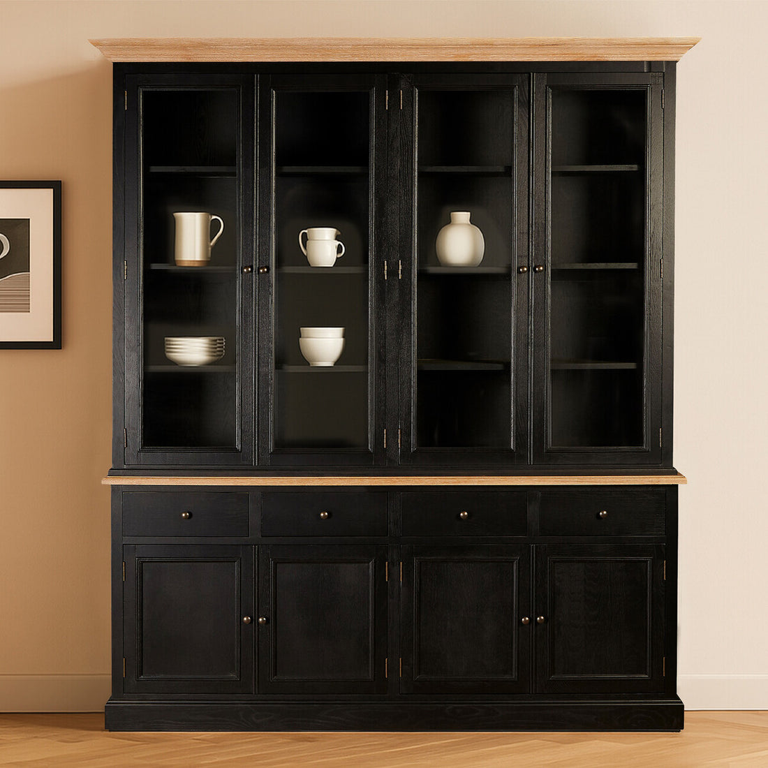 Lyon Black Oak Wood Large Cabinet - Image 19