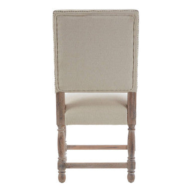 Lyon Linen Dining Chair with Oak Wood Whitewash Finish - Image 6