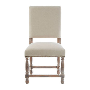 Lyon Oak Burn Whitewash Linen Dining Chair