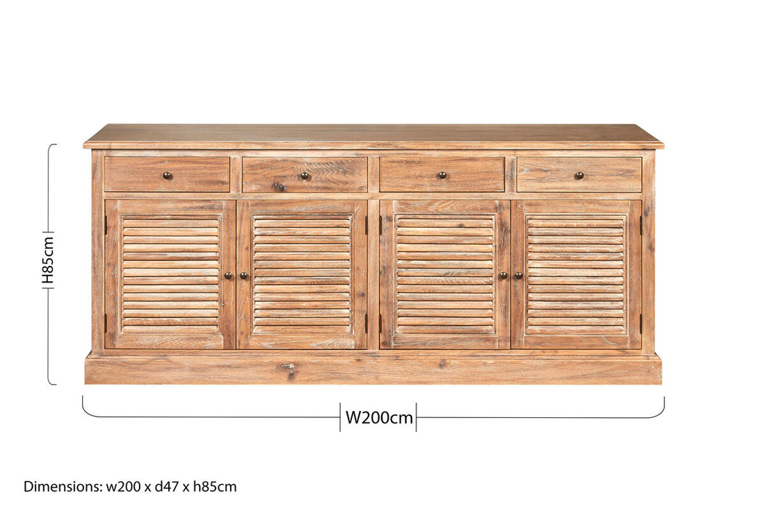 Lyon Oak Wood Sideboard with Whitewash Finish - Image 12