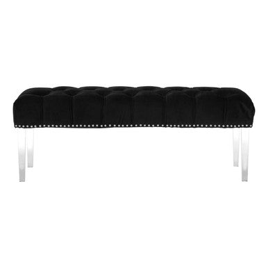 Clarence Black Velvet Bench