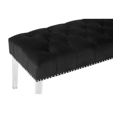 Clarence Black Velvet Bench