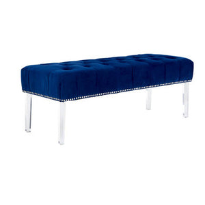 Clarence Blue Velvet Bench