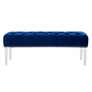 Clarence Blue Velvet Bench