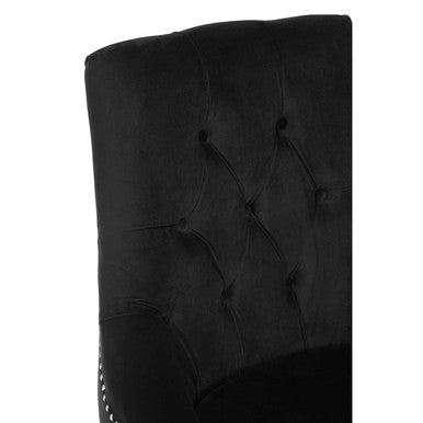 Clarence Button Tufted Black Velvet Chair