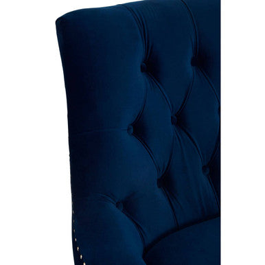 Clarence Button Tufted Navy Blue Velvet Chair