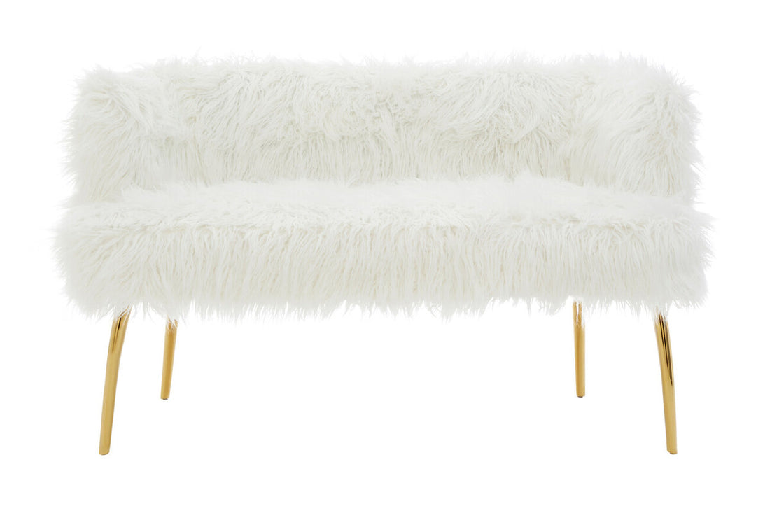 Fur Effect Sofa with Gold Legs, Clarence