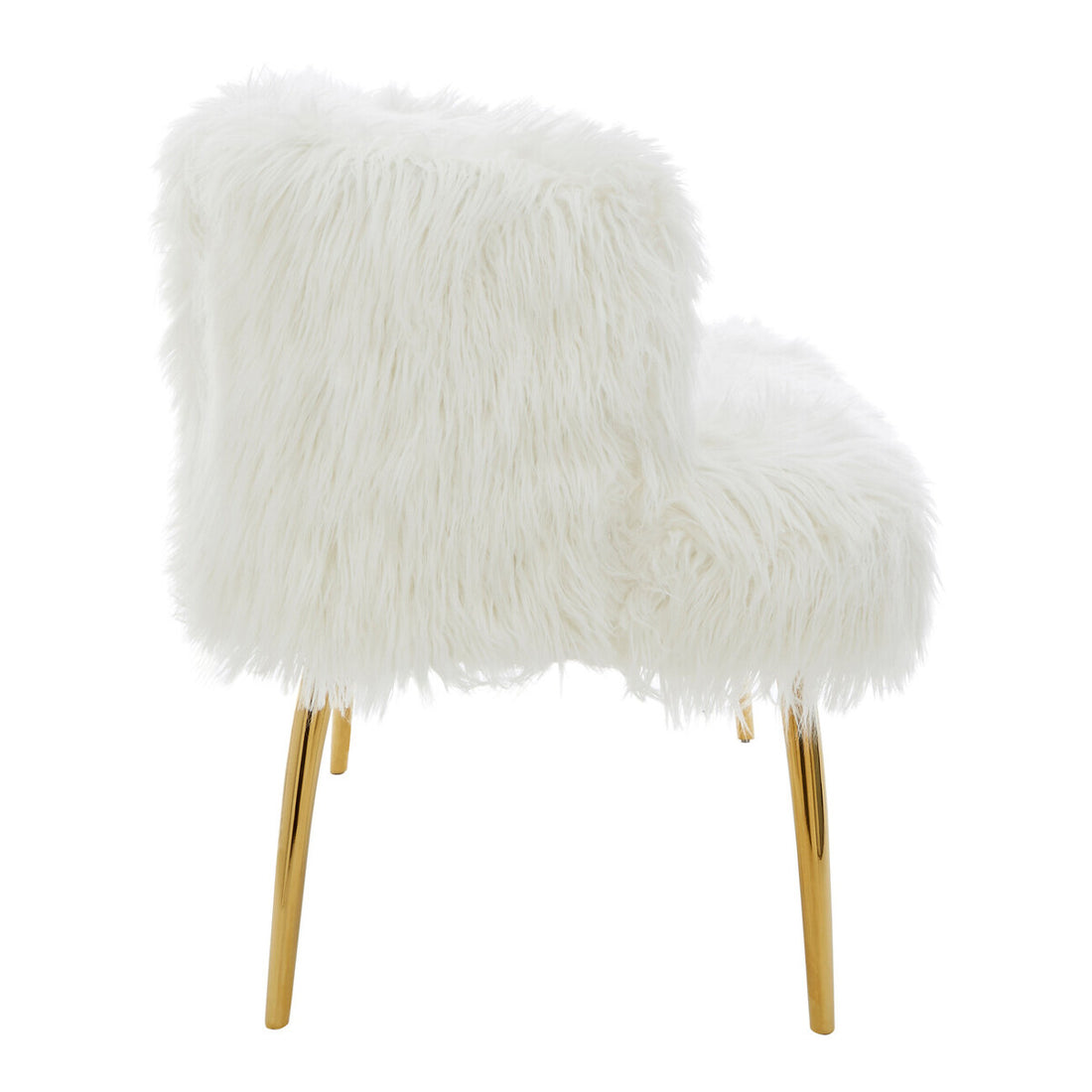Fur Effect Sofa with Gold Legs, Clarence - Image 4
