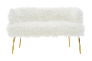 Clarence Fur Effect Sofa with Gold Legs
