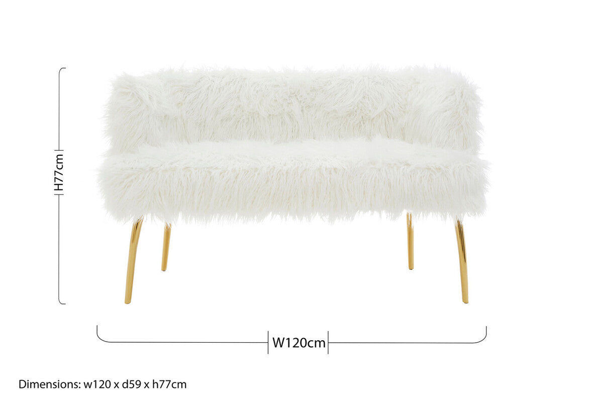 Clarence Natural Fur Effect Sofa