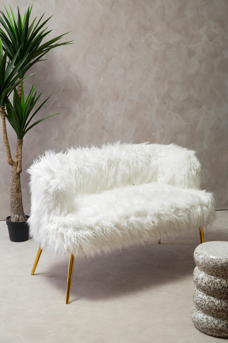 Clarence Natural Fur Effect Sofa